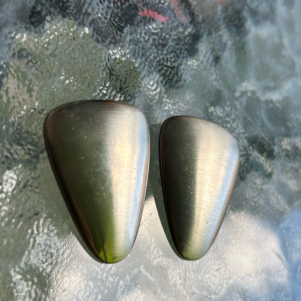 Vintage almond silver shoe clips